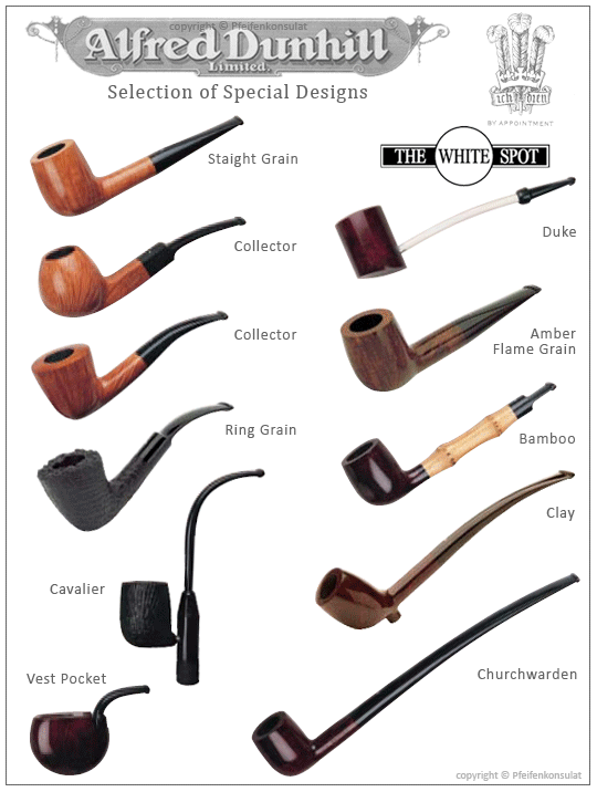 Alfred Dunhill Selection of Special Designs (copyright Pfeifenkonsulat)