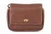 Pfeifentasche 4er Leder braun mit Steppnaht
