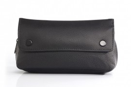 Pfeifentasche 2er Leder schwarz - AKTION!